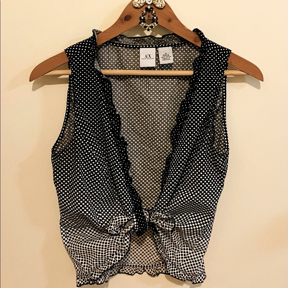 Armani Exchange- Dotted Ruffle Vest